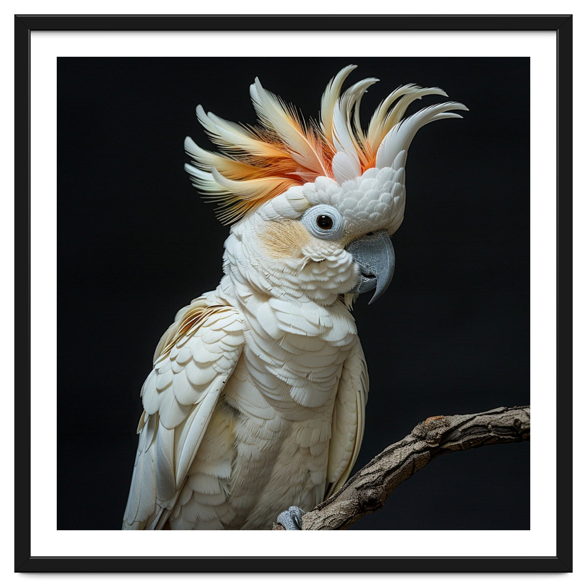 White Cockatoo Parrot Bird Perched On Branch