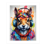 Squirrel In Headphones (Print Only) thumbnail