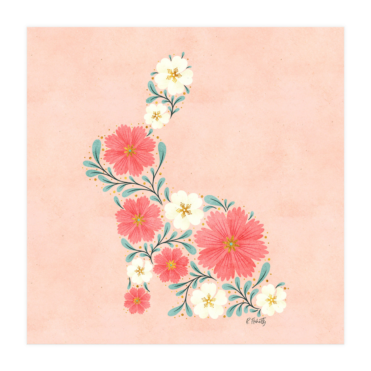 Flower Filled Rabbit (Print Only)