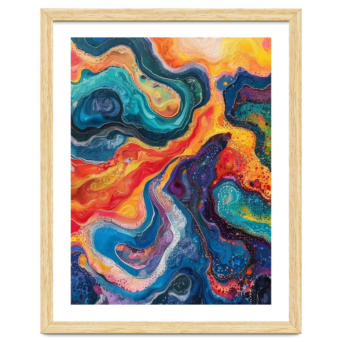 Vibrant Fluid Acrylic Pour Abstract Art