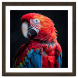Scarlet Macaw Parrot Detailed Feather Close Up Portrait thumbnail