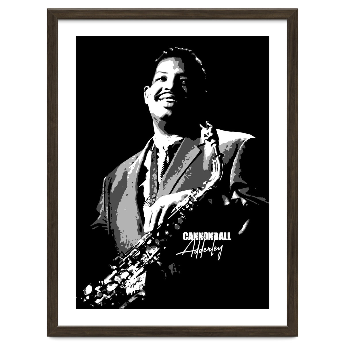 Cannonball Adderley American Jazz Saxophonist in Grayscale