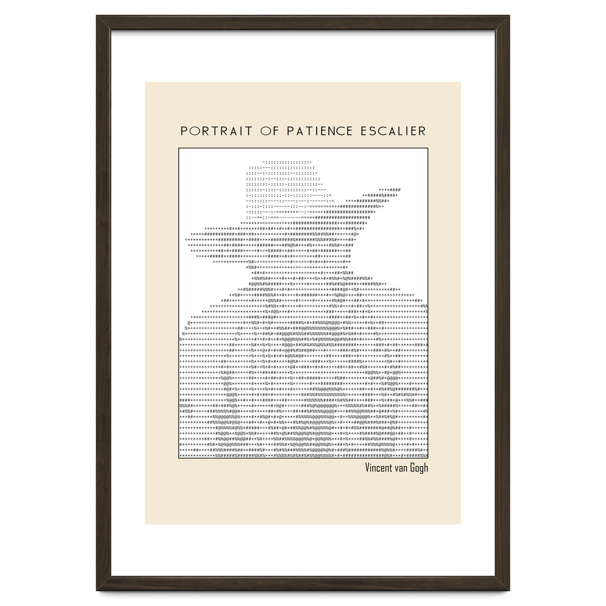 Portrait of Patience Escalier (1888) - Vincent van Gogh(ascii art)