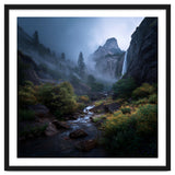 Majestic Misty Mountain Valley with Cascading Waterfall thumbnail