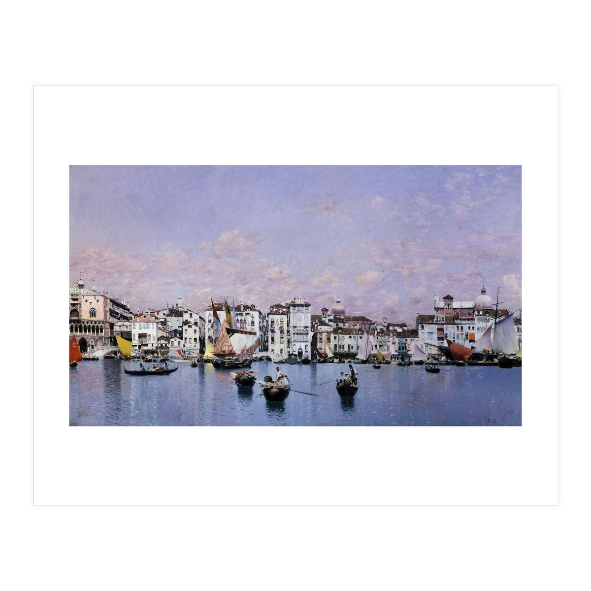 'La riva degli Schiavoni en Venecia', 1873, Oil on canvas, 42 cm x 72 cm. (Print Only)