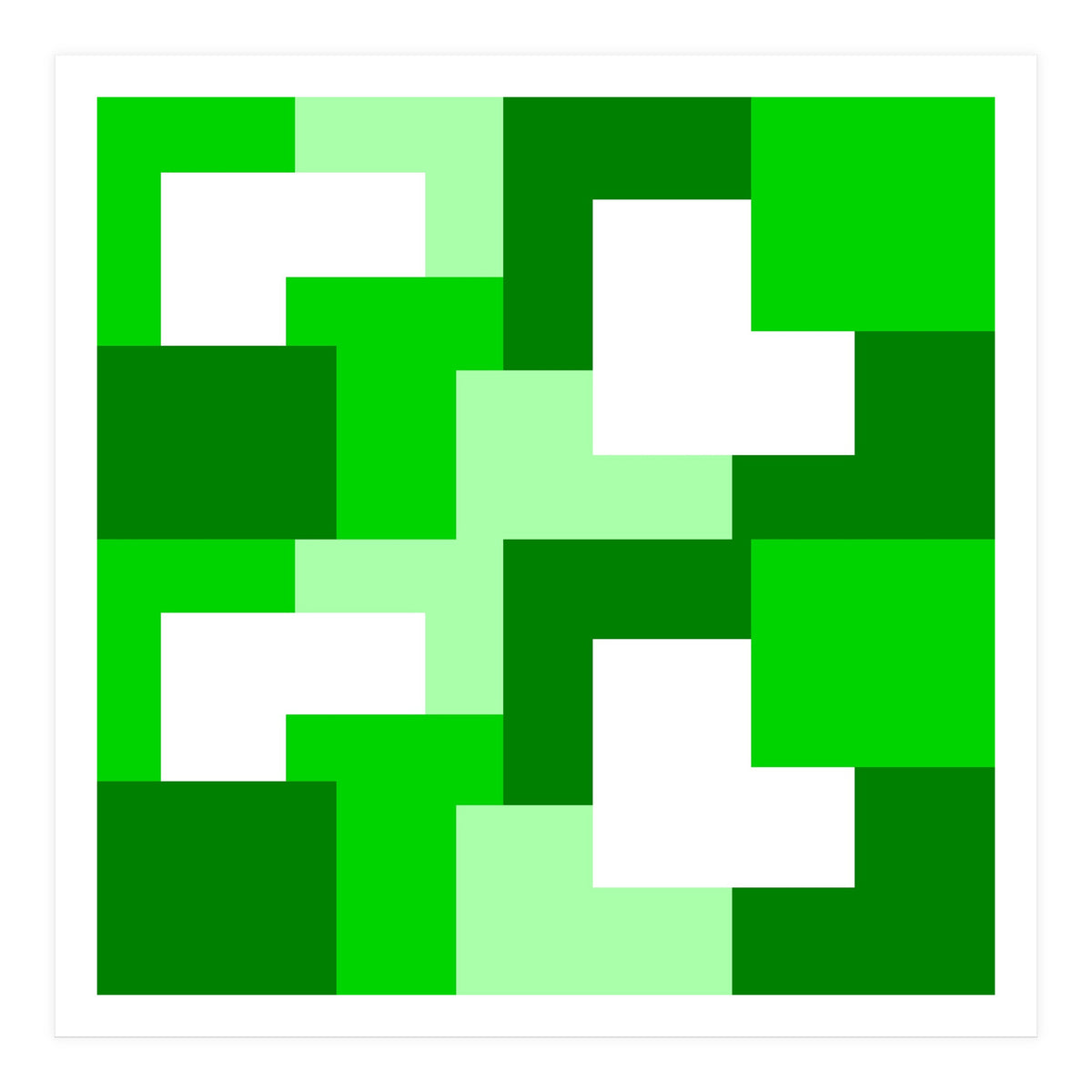 Green Abstract Square Tiles (Print Only)