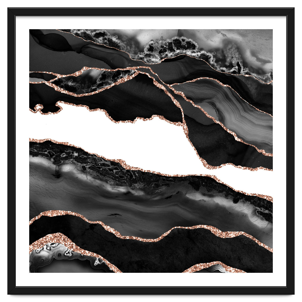 Black & Rose Gold Agate Texture 06