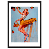 Pinup Sexy Woman Picking Oranges On A Tree Branch thumbnail