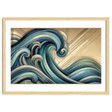 Art Deco Blue Ocean Waves thumbnail