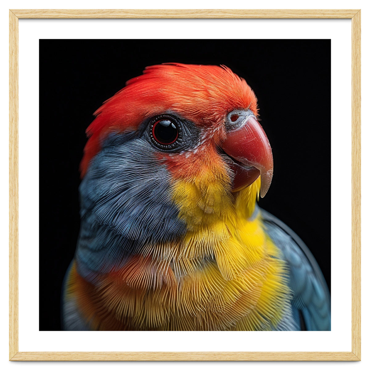 Close Up Colorful Parrot Portrait Vivid Plumage