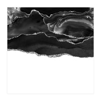 Black & Silver Agate Texture 05 (Print Only)