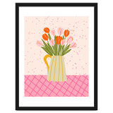 Tulips in a vase - pink and orange thumbnail