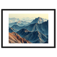 Hyper-Realistic Mountain Range Landscape Art