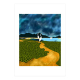 Great Egrets On Honeymoon Island, Heron Wildlife Painting Nature Landscape, Travel Dark Scenic Birds Love Animals Lake Bohemian (Print Only) thumbnail