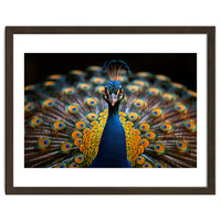 Close Up Peacock Displaying Its Feathers
