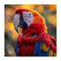 Scarlet Macaw Parrot Close Up Portrait (Print Only)