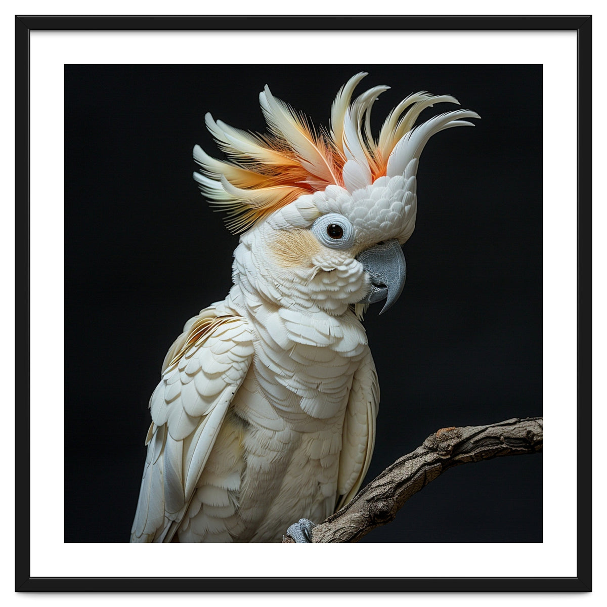 White Cockatoo Parrot Bird Perched On Branch