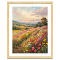 Serene Wildflower Meadow at Sunset Oil Painting