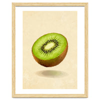 Kiwi Slice, Watercolor Fruit, Fresh Green Art