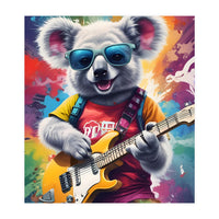 Koala Playing Guitar, Rock Graffiti (Print Only)