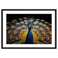 Close Up Peacock Displaying Its Feathers