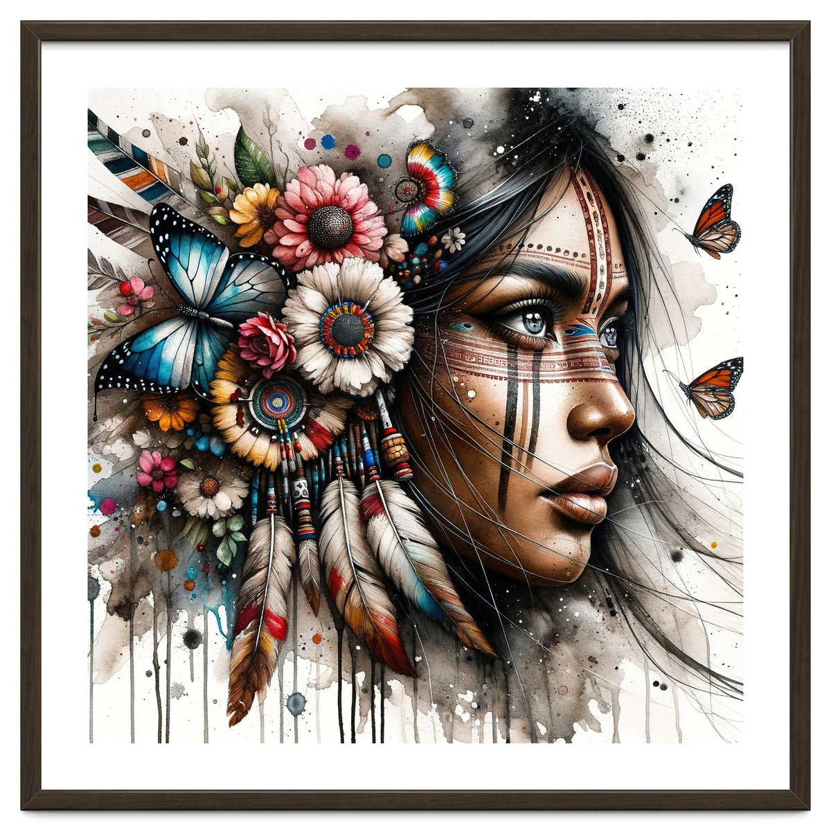 Watercolor Native American Woman #2