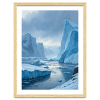 Majestic Arctic Icebergs and Glacial Valley