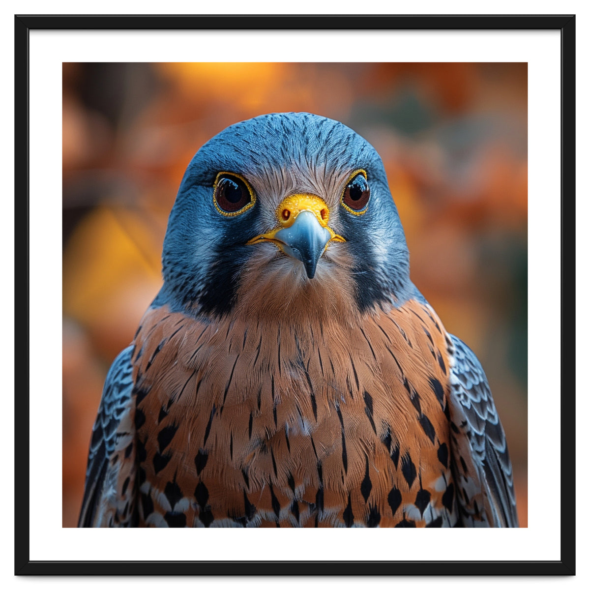 Close Up Of A Kestrel Bird Of Prey Portrait