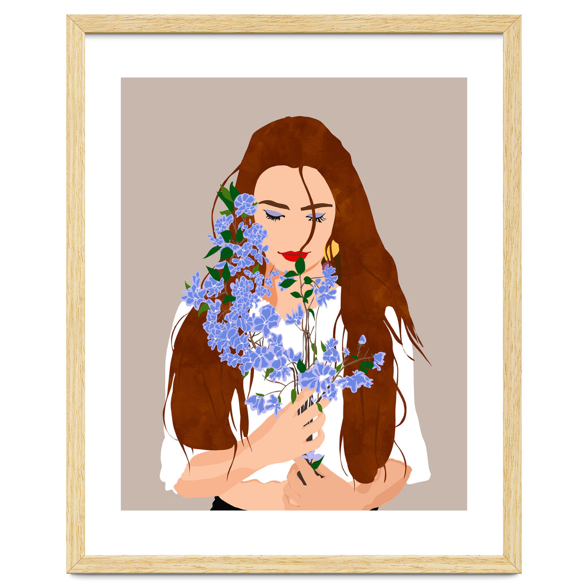 The Becoming, Nature Plants Bohemian Woman, Botanical Modern Mindful Self Care Self Love Positivity