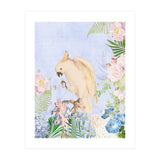 White Cockatoo In Flower Jungle  (Print Only) thumbnail