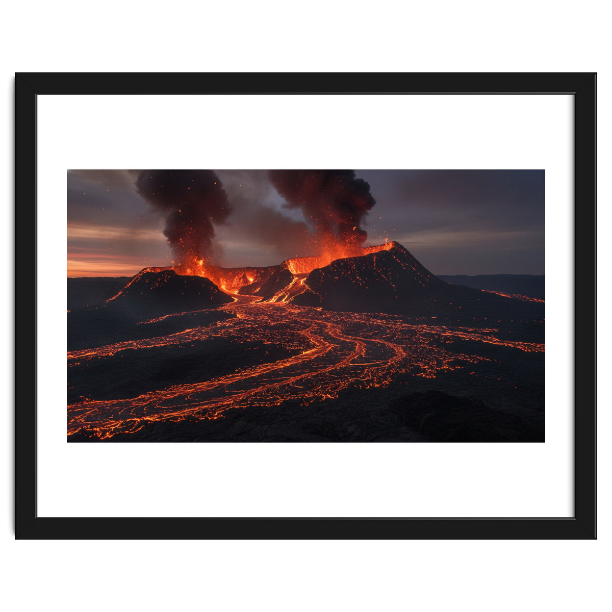 Volcanic Fury: Erupting Mountain Landscape