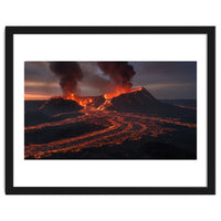 Volcanic Fury: Erupting Mountain Landscape