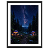 Enchanted Midnight Forest: Glowing Mushrooms and Milky Way thumbnail