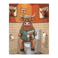 Highland Cow On The Toilet (Print Only)