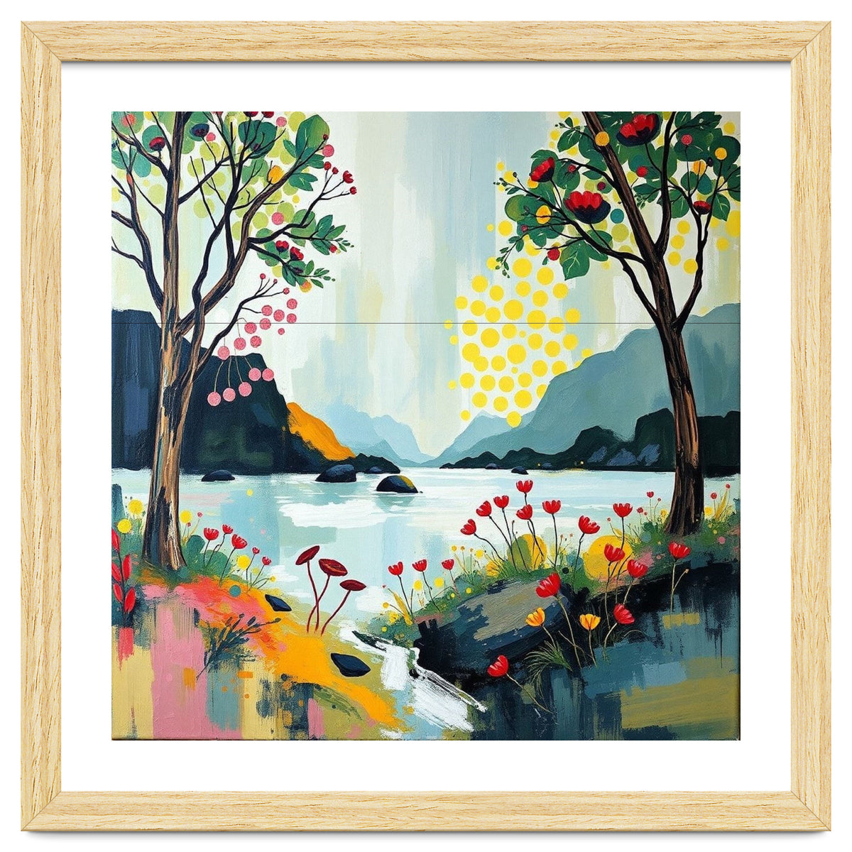 Serene Mountain Lake Landscape