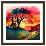 Watercolor Folk Art Sunset thumbnail