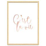C'est la vie Rose Gold | Motivational Typography Quote Positivity | Handwritten Good Vibes Celebrate thumbnail
