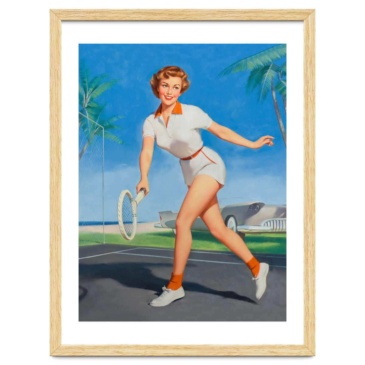 Pinup Girl On The Tennis Course
