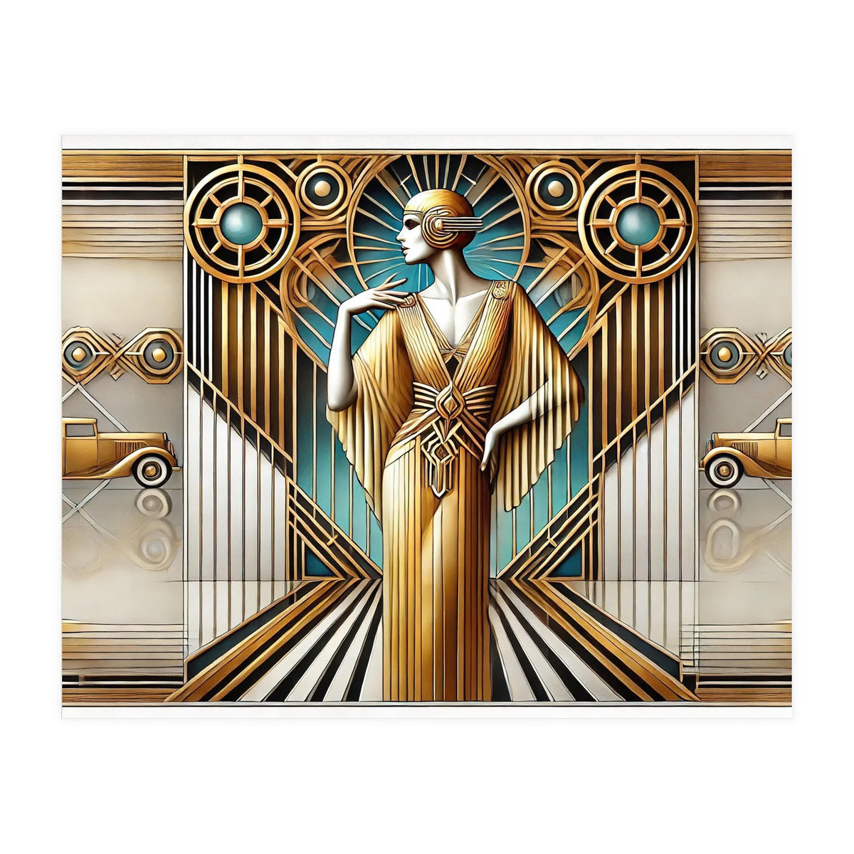Gatsby Woman Art Deco Scene (Print Only)