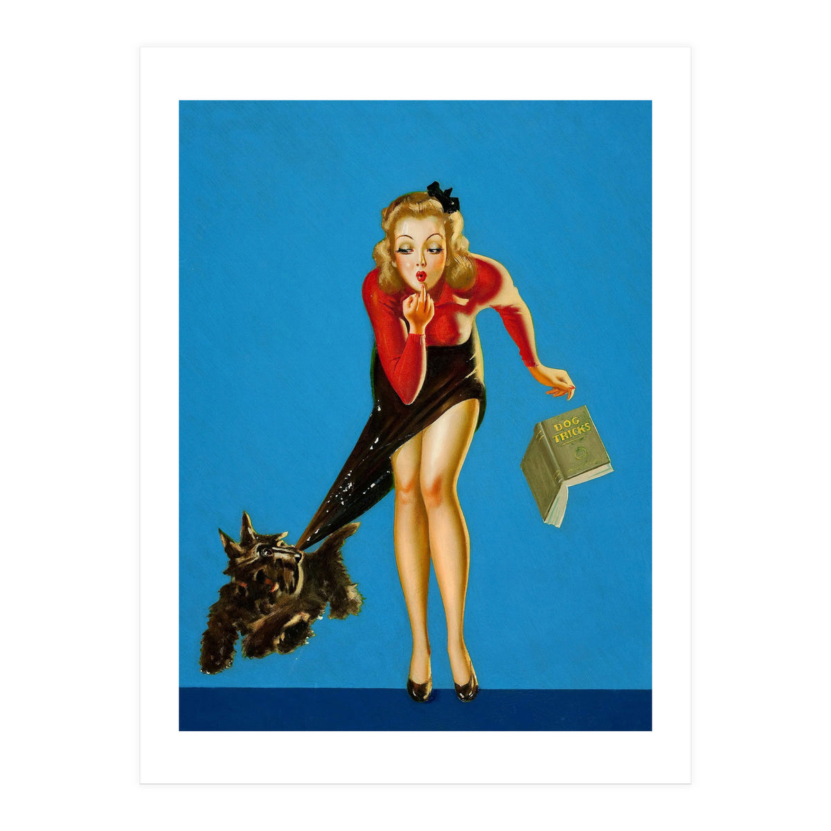 Pinup Girl And Dog Tricks (Print Only)