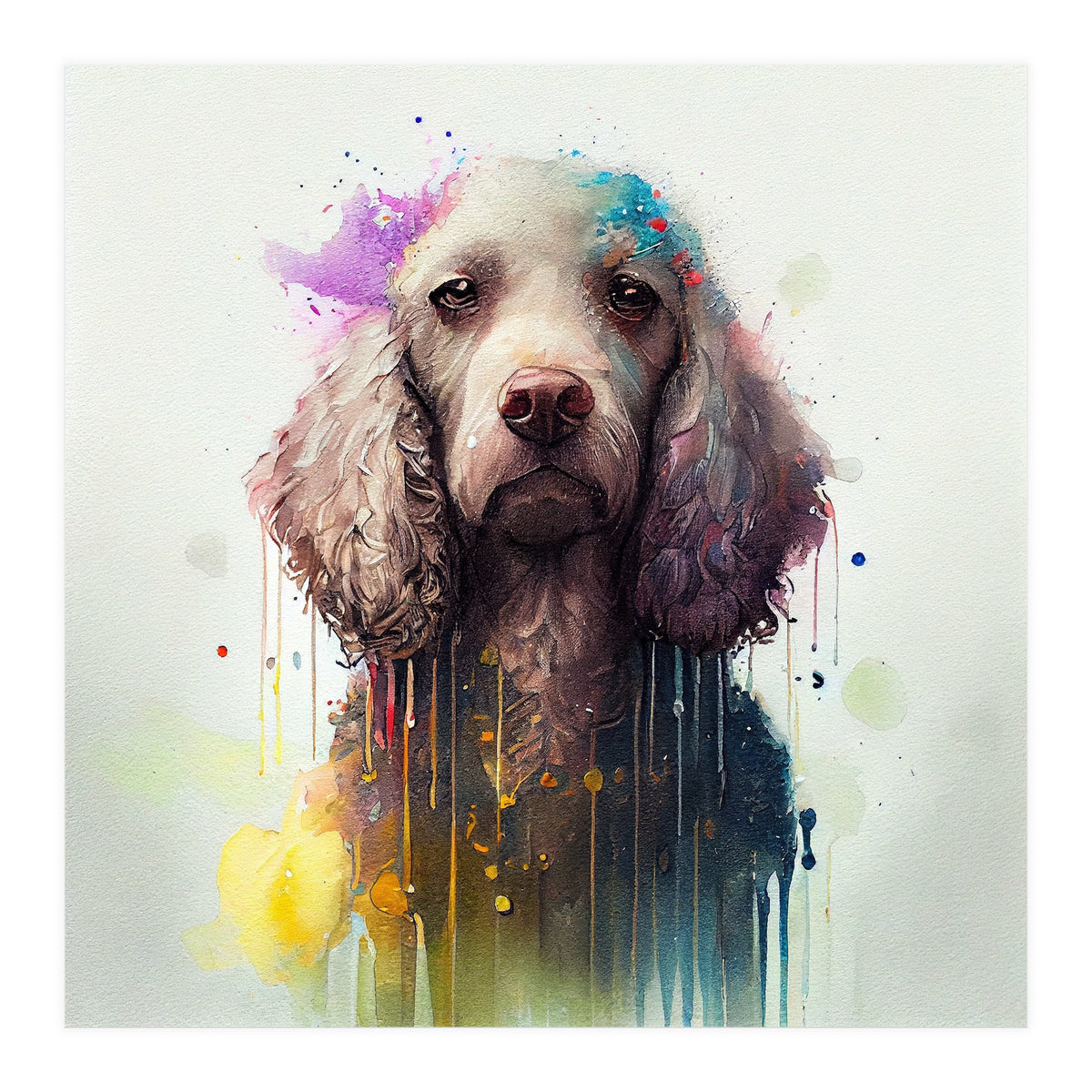 Watercolor Poodle Dog (Print Only)