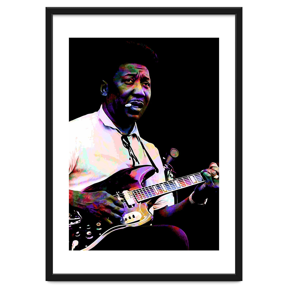 Muddy Waters American Blues Singer Legend Colorful Art