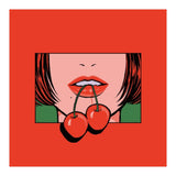 Pop Art Cherry Bold Lips With A Classic Design (Print Only) thumbnail