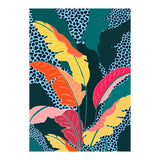 Teal & Tangerine, Botanical Nature Jungle Plants, Maximalism Eclectic Pop Of Color, Tropical Banana Leaves Bohemian Contemporary (Print Only) thumbnail