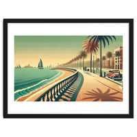 Vintage Coastal Promenade Poster