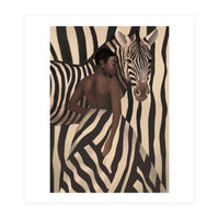 Woman And Zebra In Bold Stripes (Print Only)