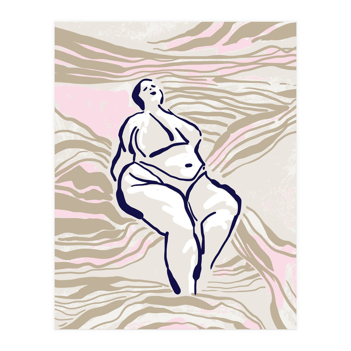 Follow the lines Serene woman in the water (Print Only)