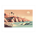 Vintage California, Coastline Poster (Print Only) thumbnail