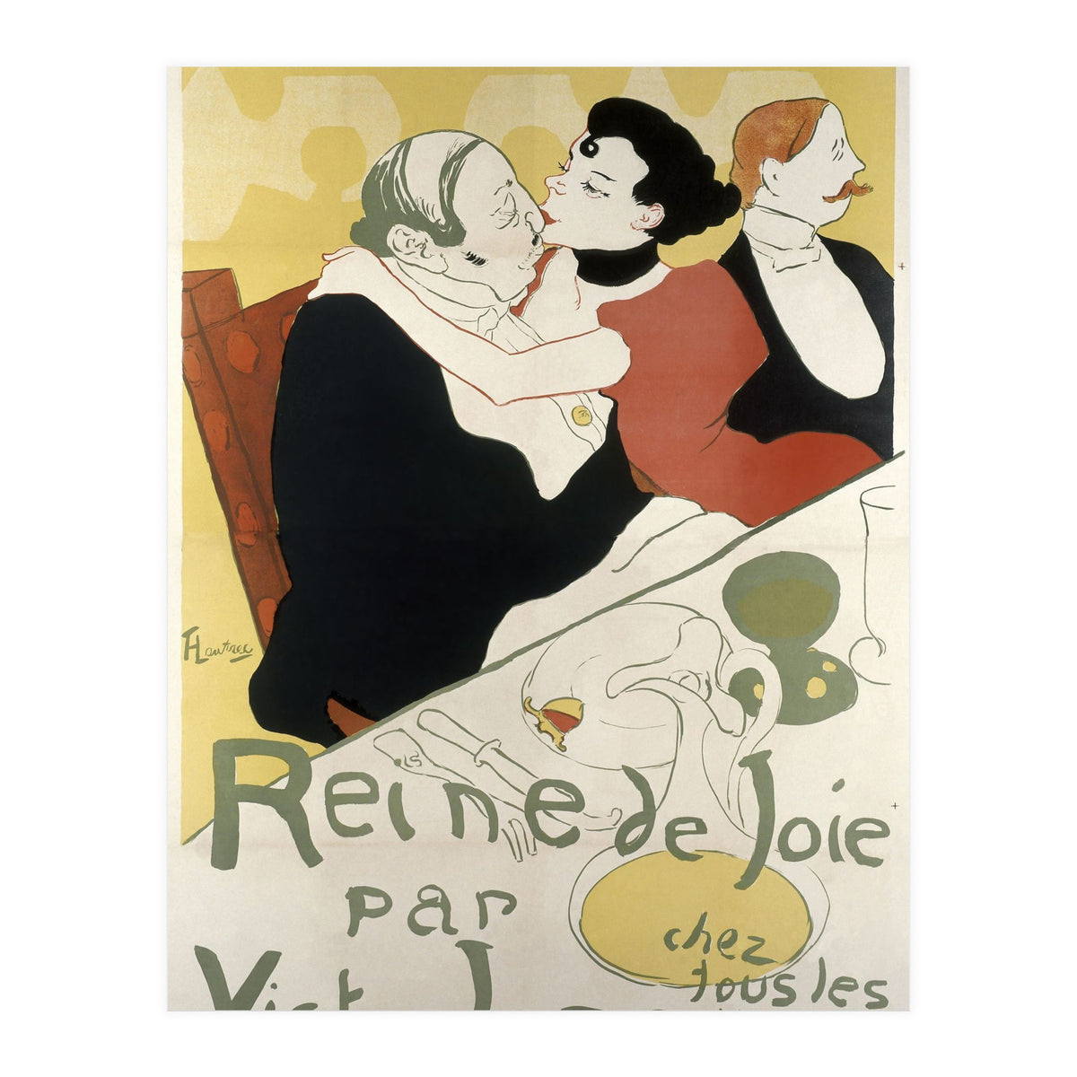 Henri de Toulouse-Lautrec: Poster for the novel Reine de joie, moeurs du demi-monde by Victor Joze. (Print Only)