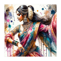 Hindu Woman Dancer With Jewelry And Sari (Print Only)